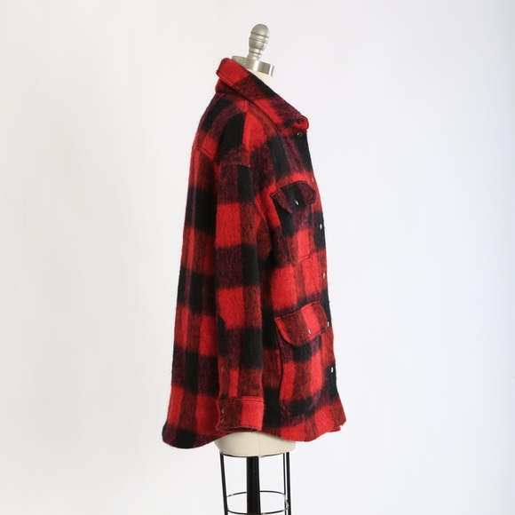 NWOT Banana Republic buffalo plaid wool coat S - Picture 5 of 7